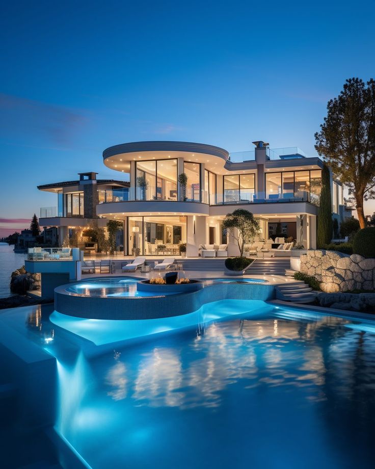 a modern seafront mansion