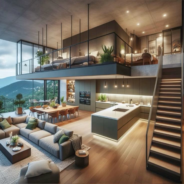 modern loft living a luxurious open concept retreat 🌟 #loftliving #interiorgoals